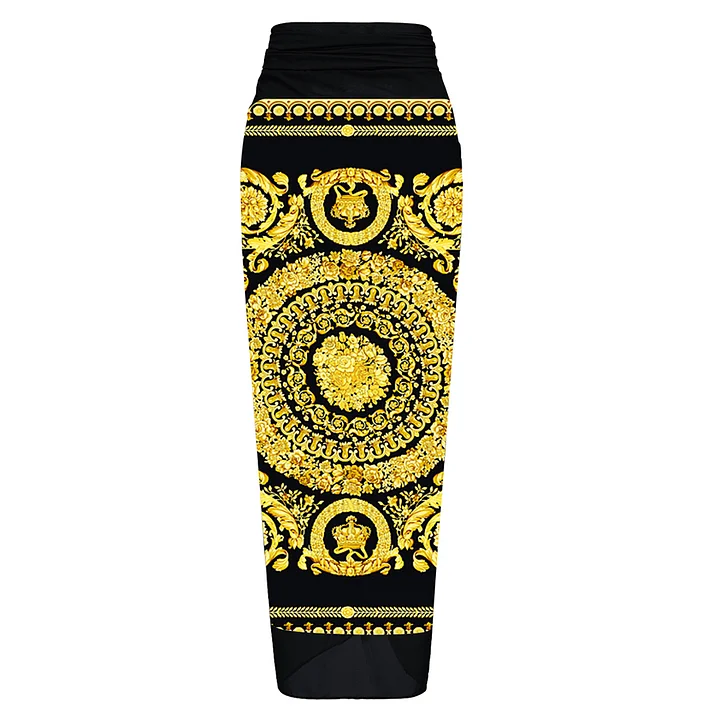 Reversible Tie-shoulder One Piece Swimsuit and Sarong Flaxmaker