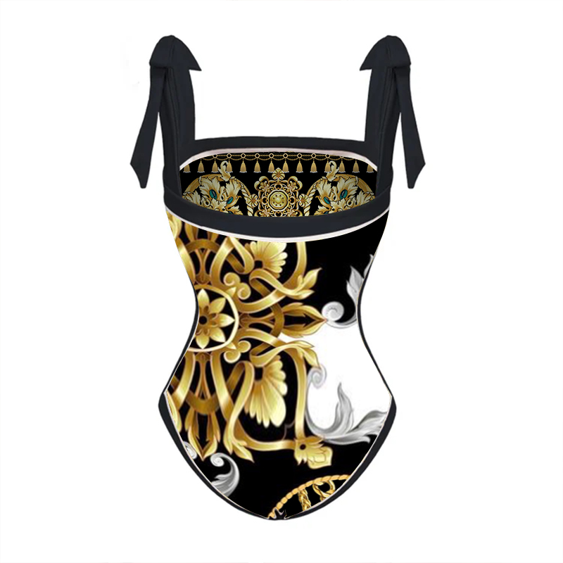 Reversible Tie-shoulder One Piece Swimsuit and Sarong Flaxmaker