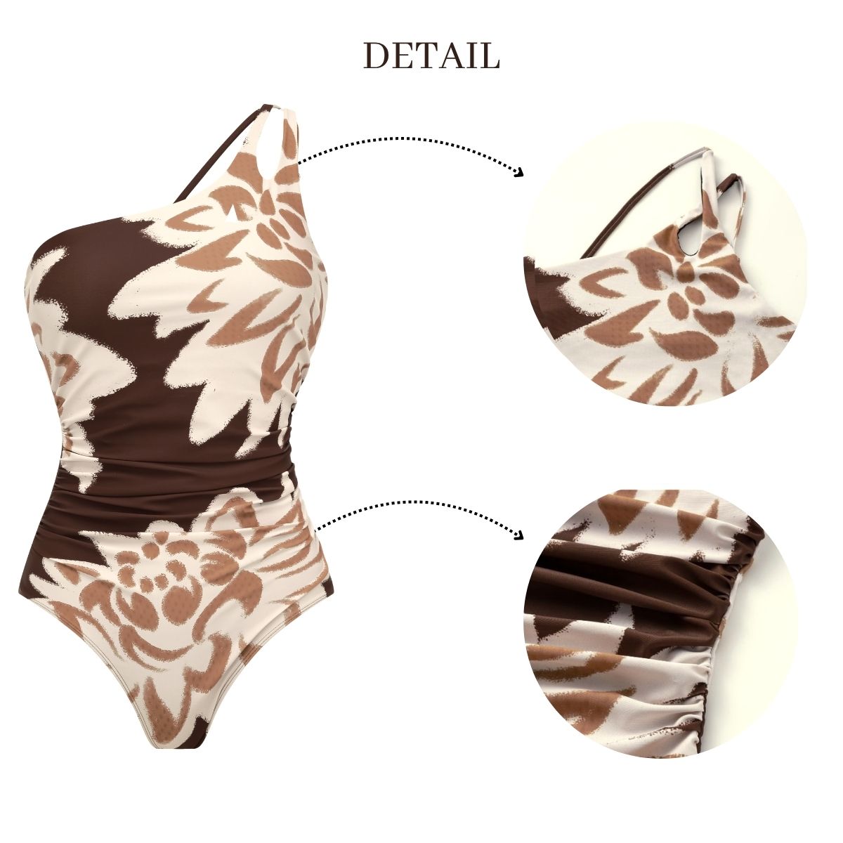 One Shoulder One Piece Swimsuit and Sarong