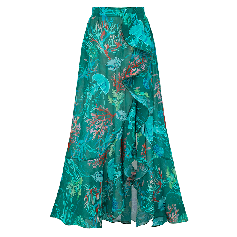 Reversible Mix and Match Marine Organism  Bikini Swimsuit and Skirt