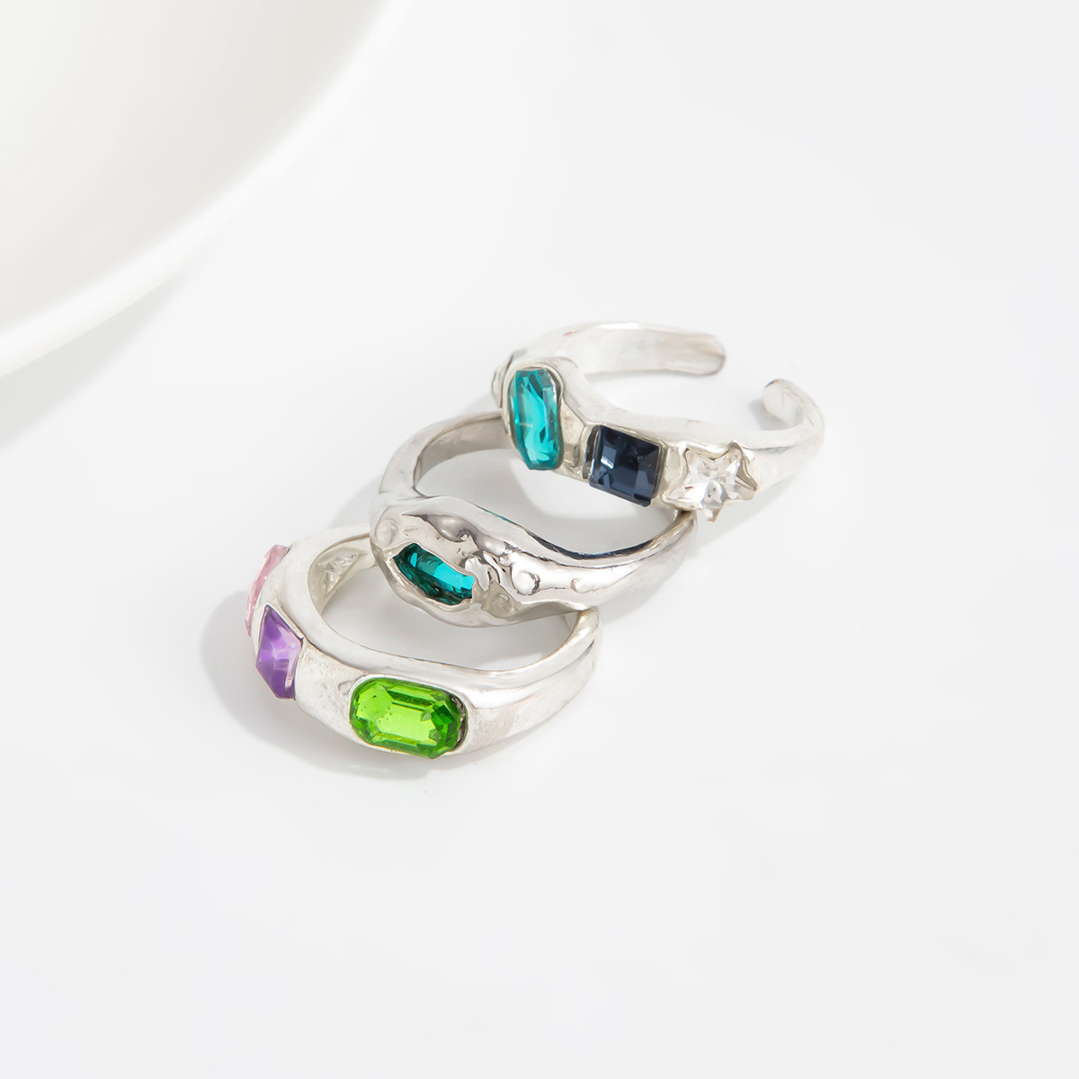 Colored Rhinestones Toe Ring