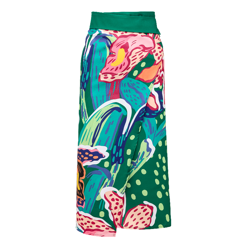 Printed One Shoulder One Piece Swimsuit and Sarong Flaxmaker