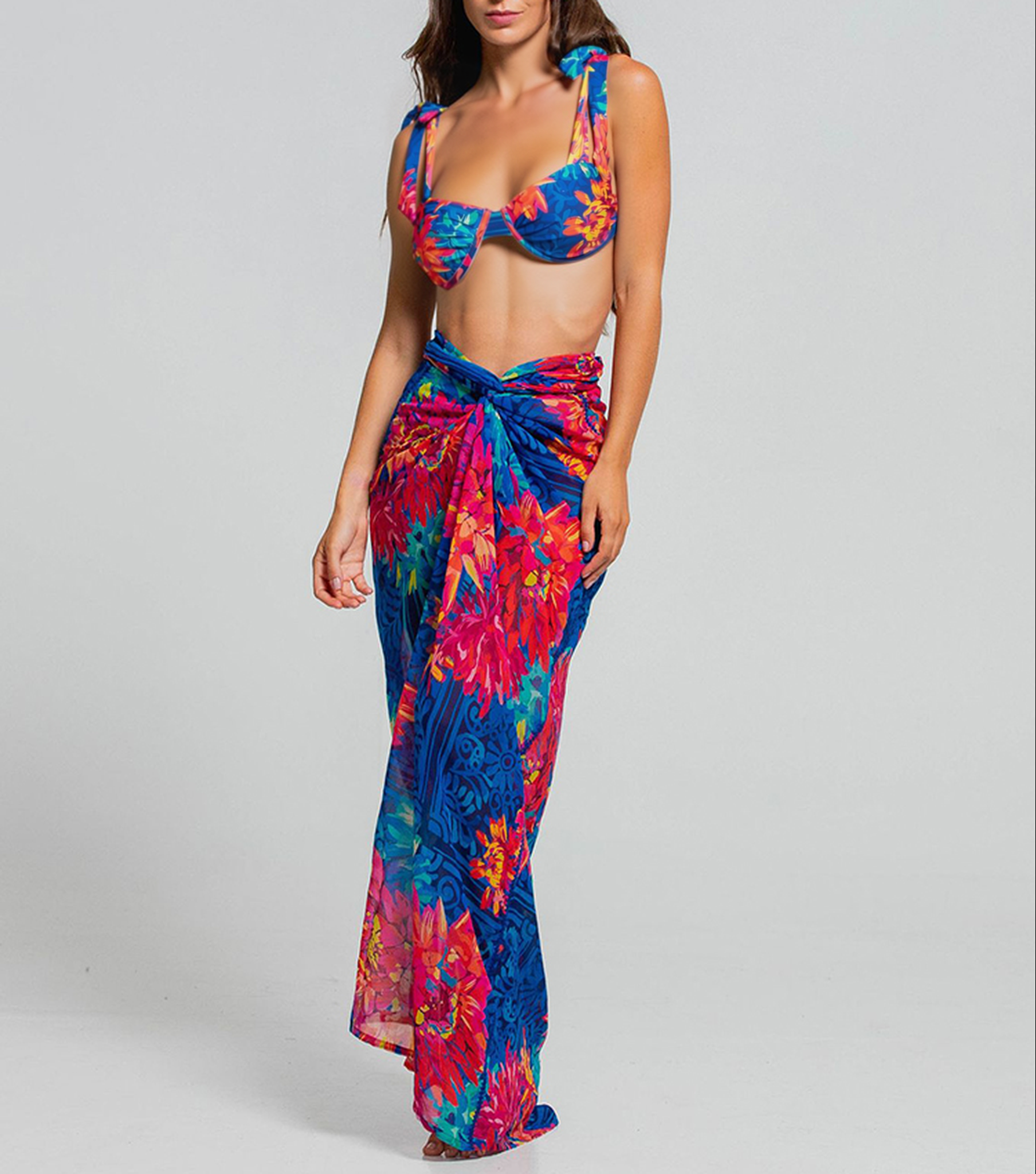 Push-Up Tie-shoulder Swimsuit Set(s)