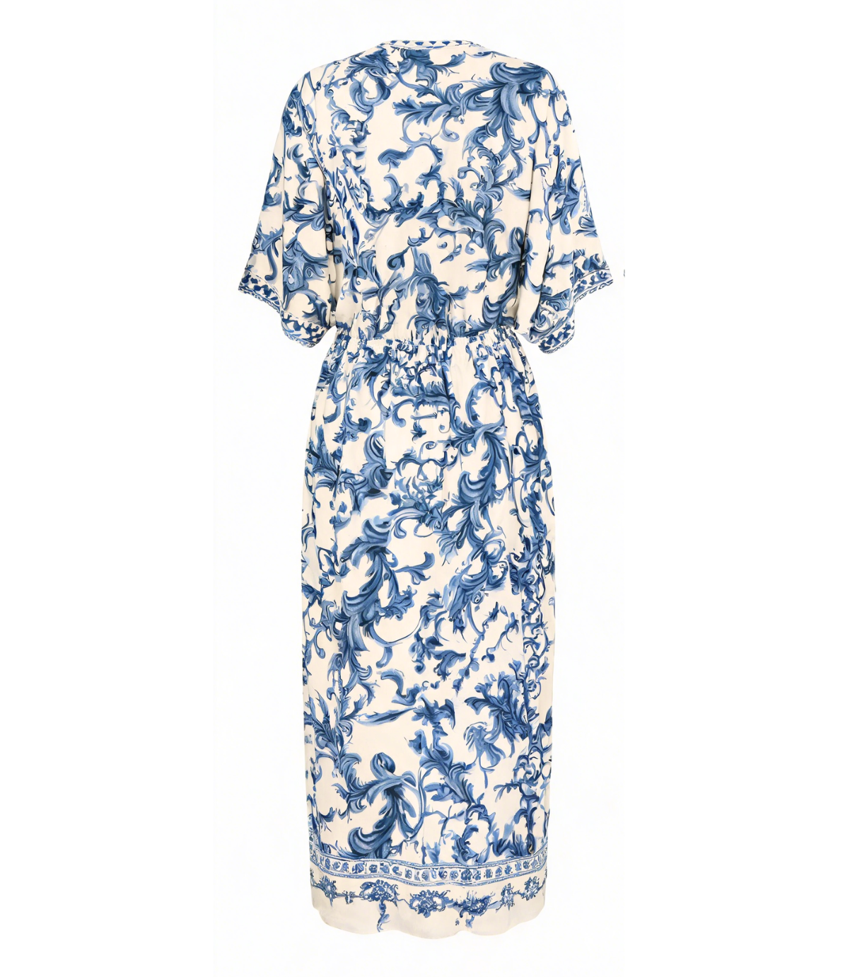 Navy Porcelain Print Maxi Dress