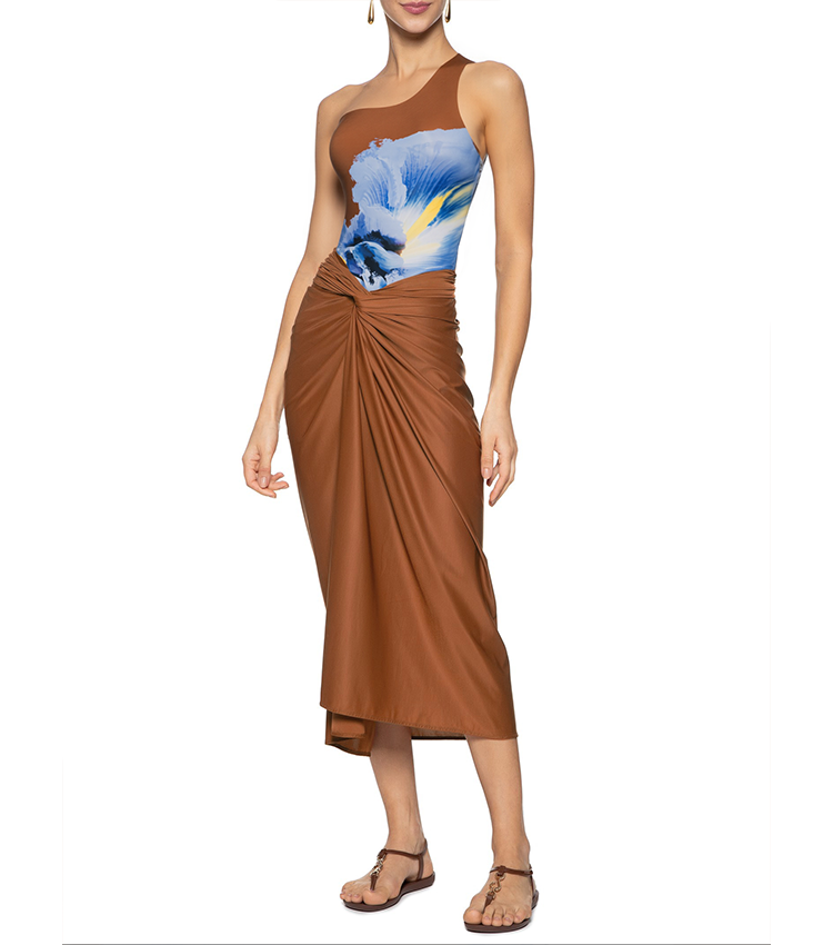 One Shoulder Printed Swimsuit Set(s)