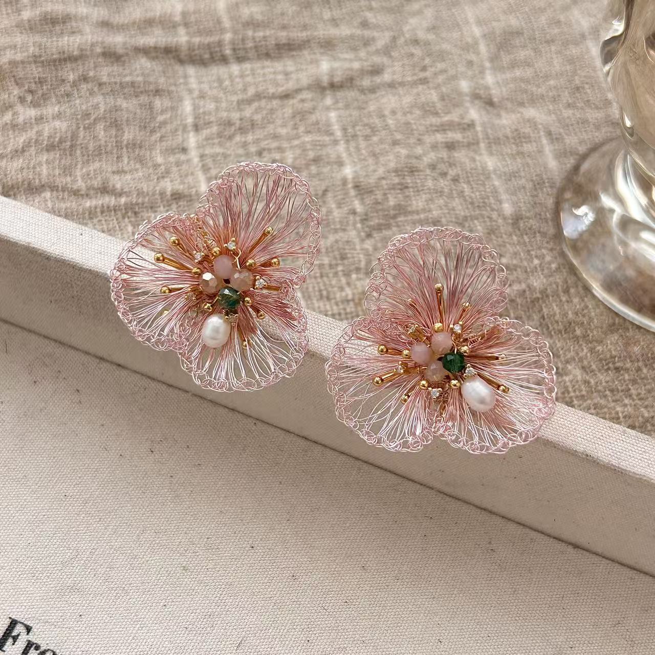 Hand-woven Flower Earrings