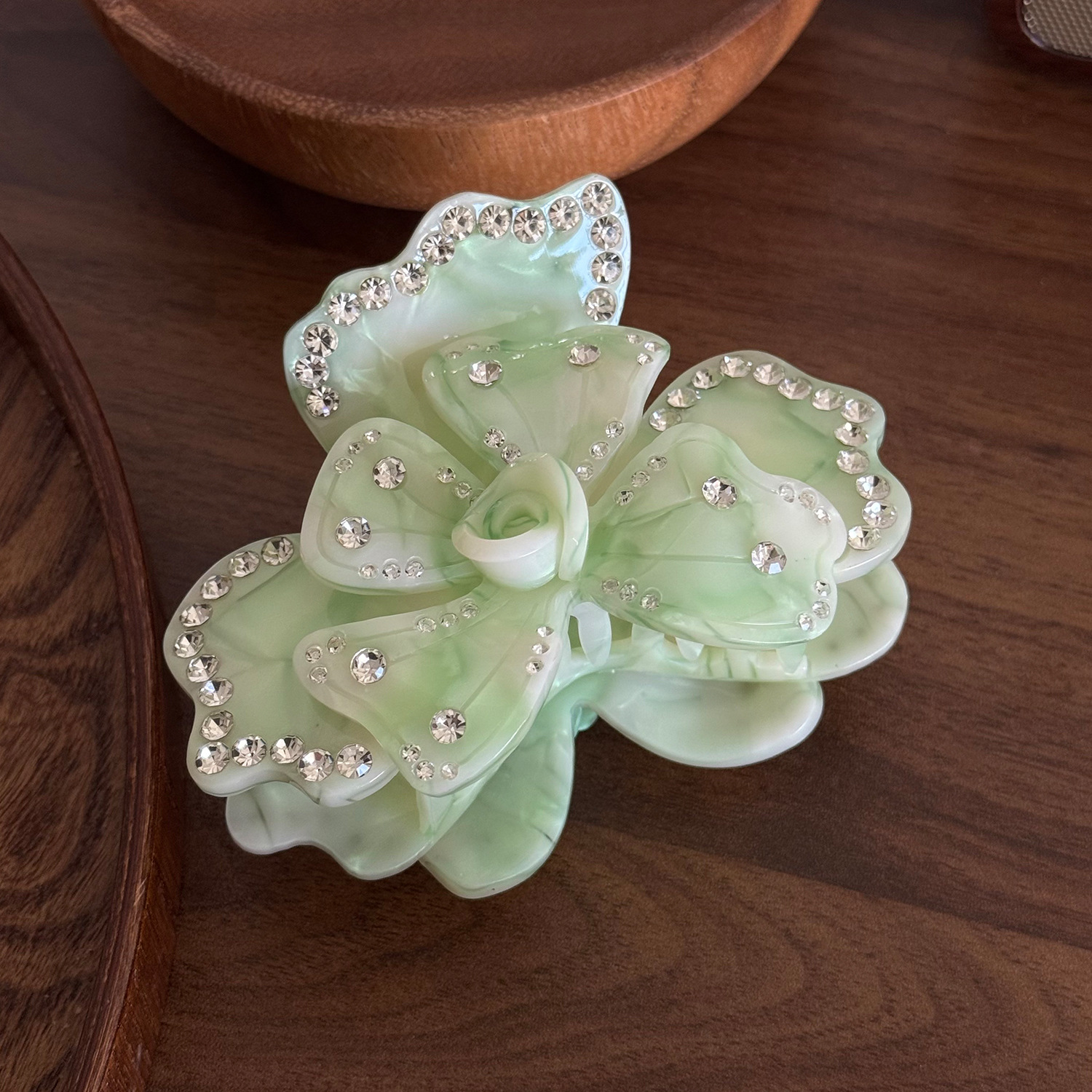 Acetate flower hair clip