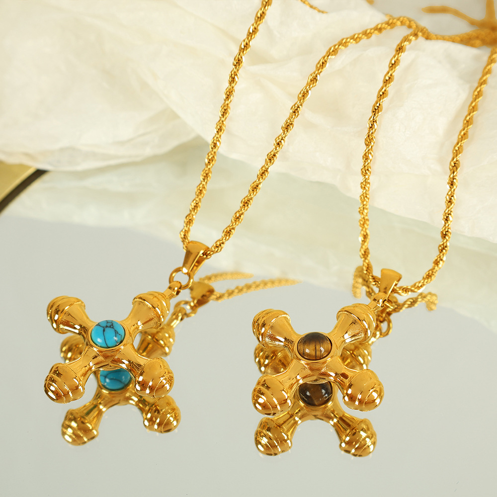 Tiger's Eye Cross Necklace
