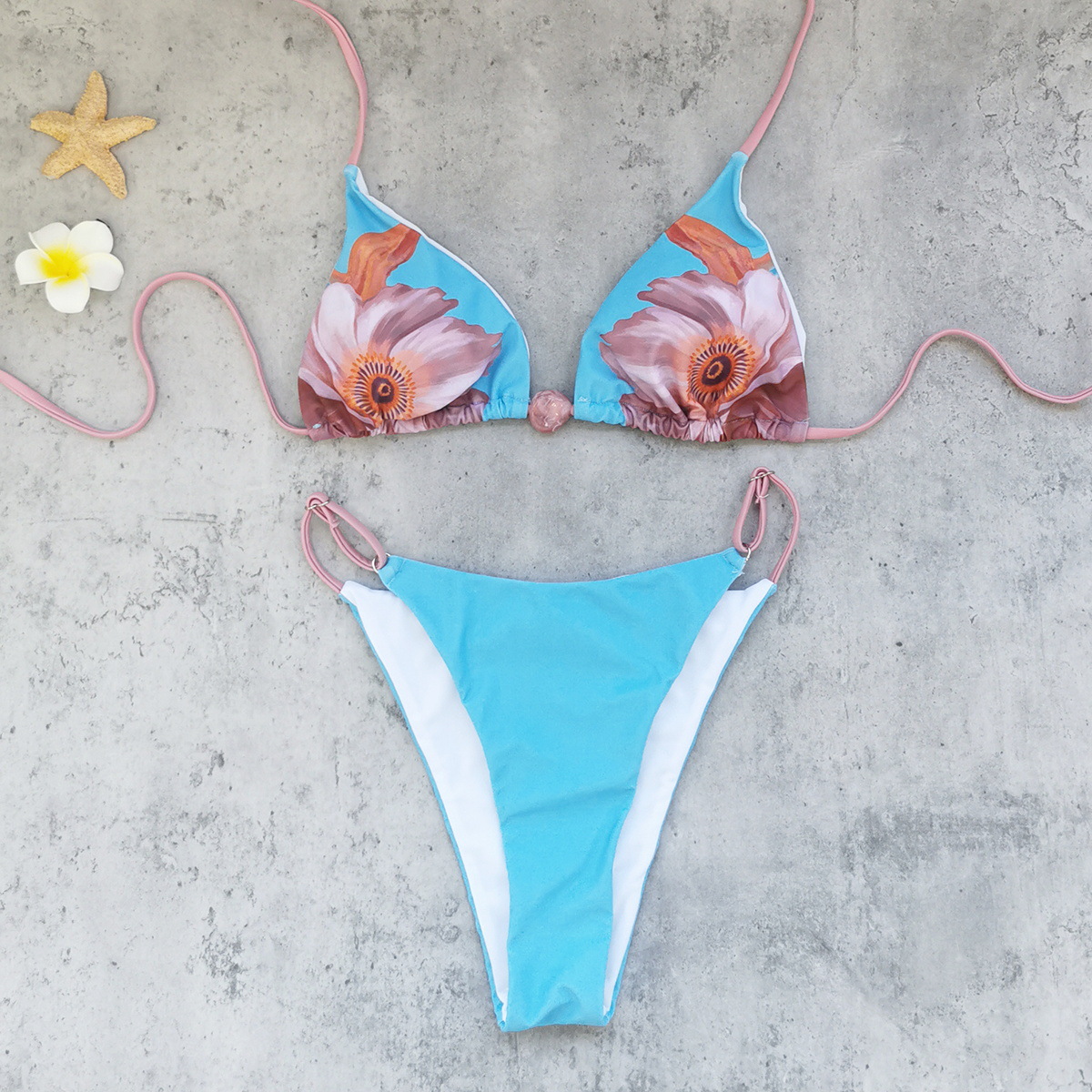 Sexy Blossom Print Swimsuit Set(s)