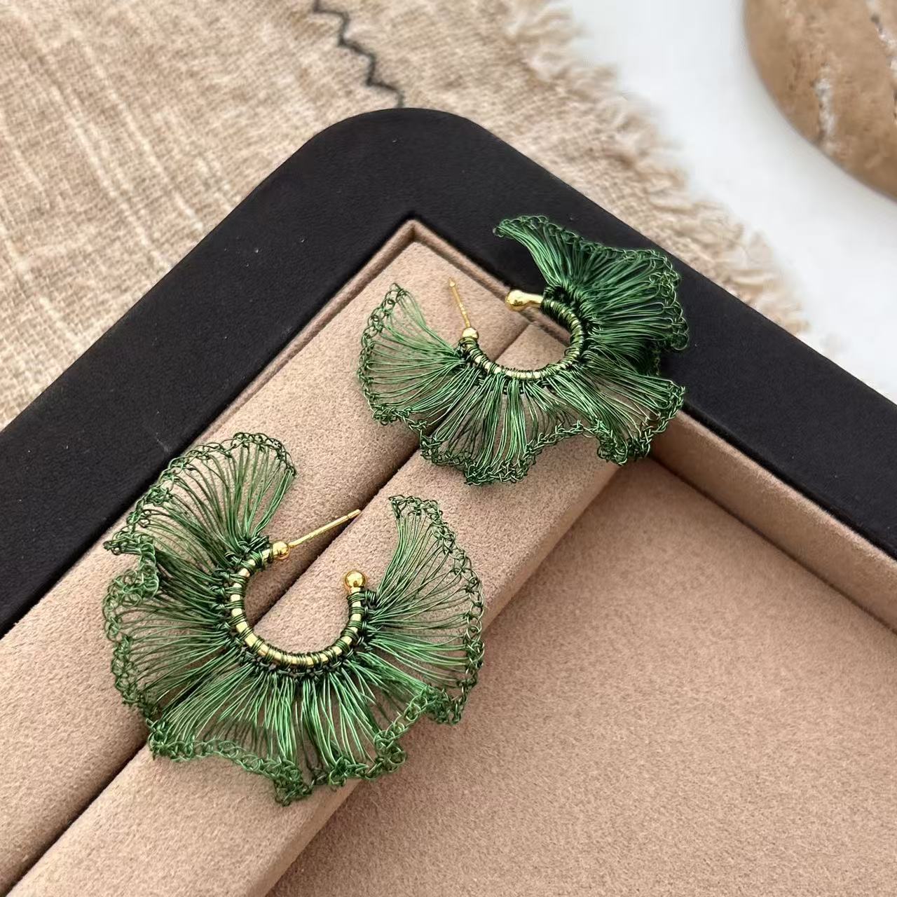 Hand-woven Flower Earrings