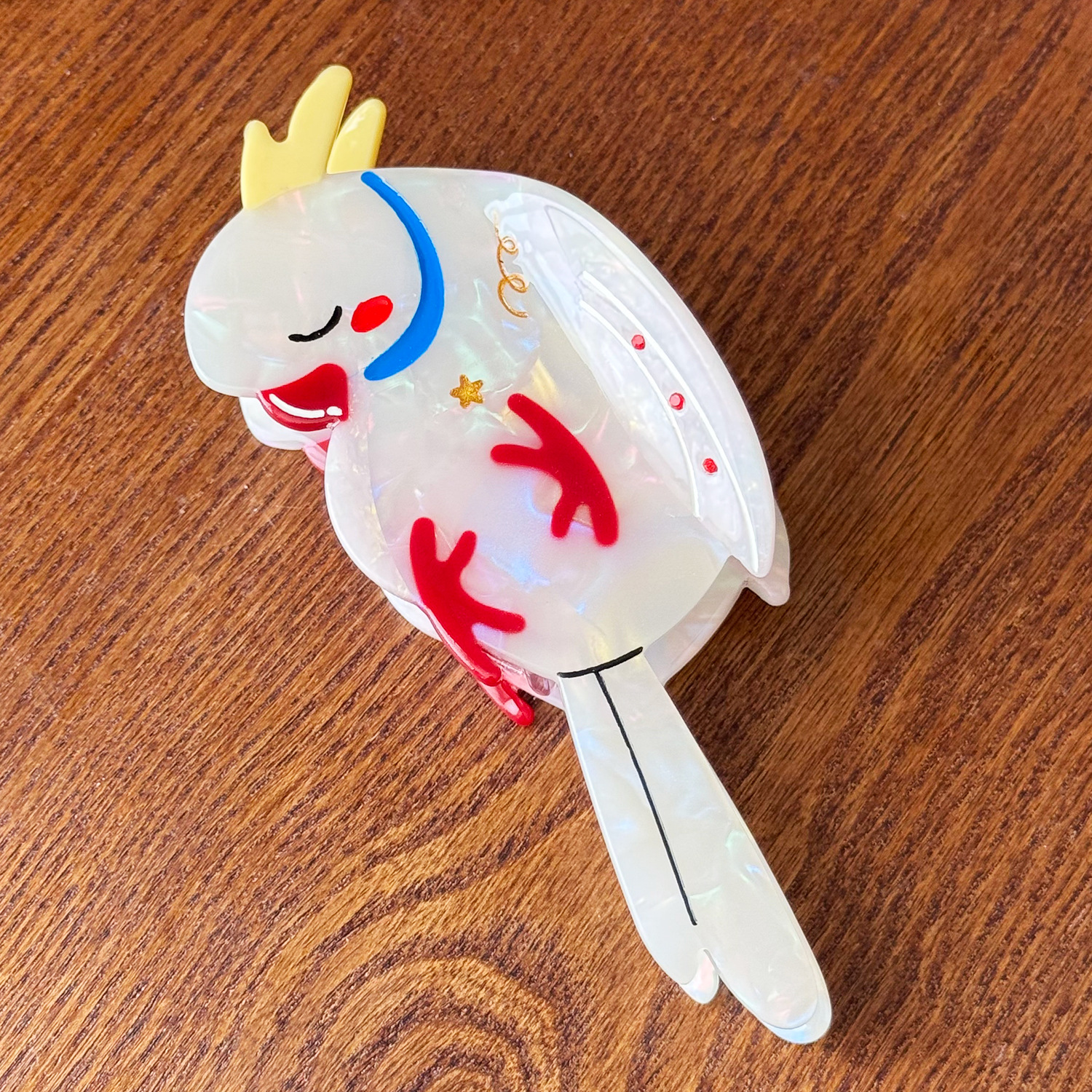 Little bird-shaped acetate hair clip
