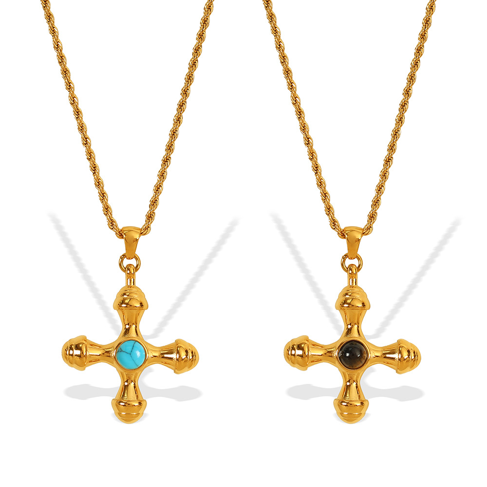 Tiger's Eye Cross Necklace