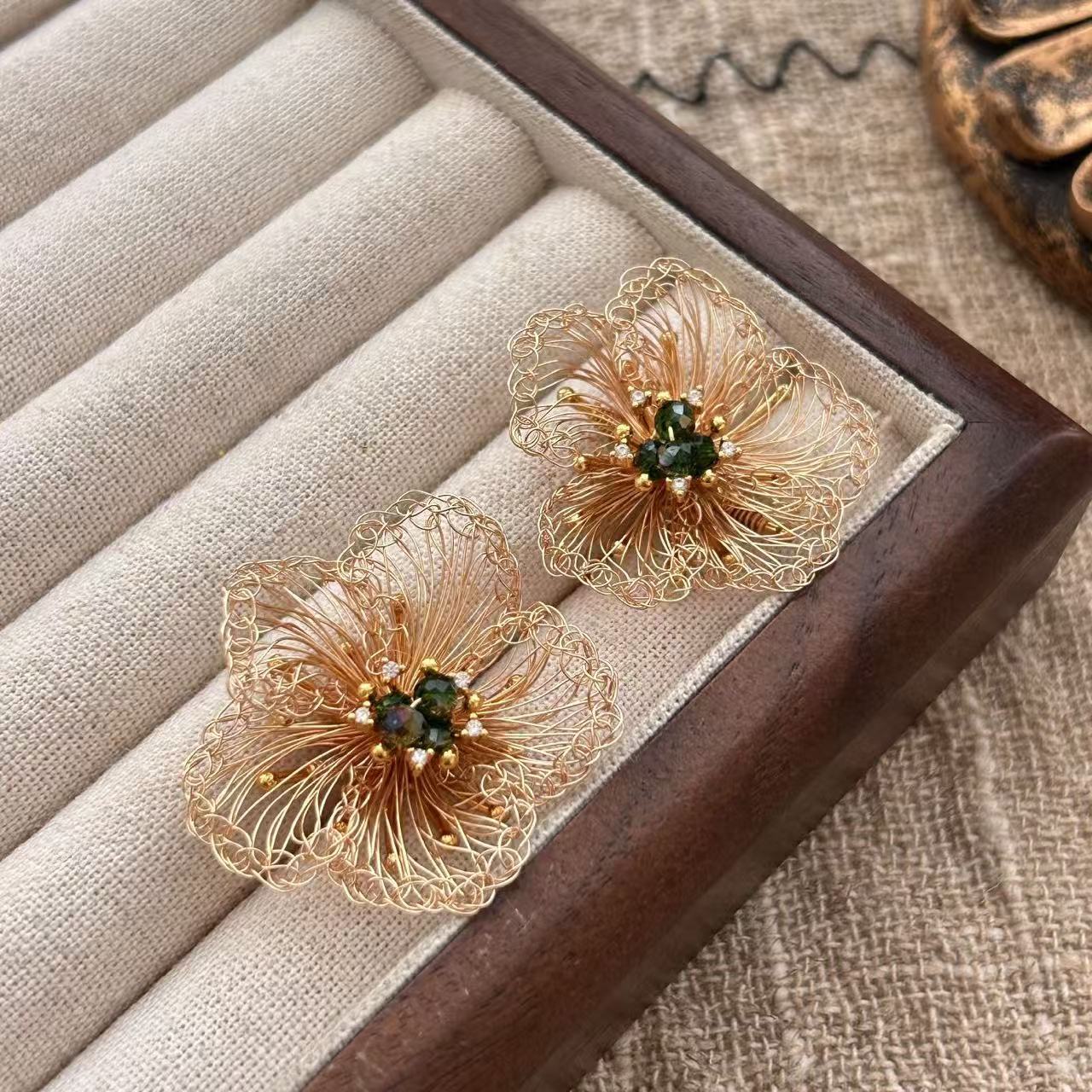 Hand-woven Flower Earrings