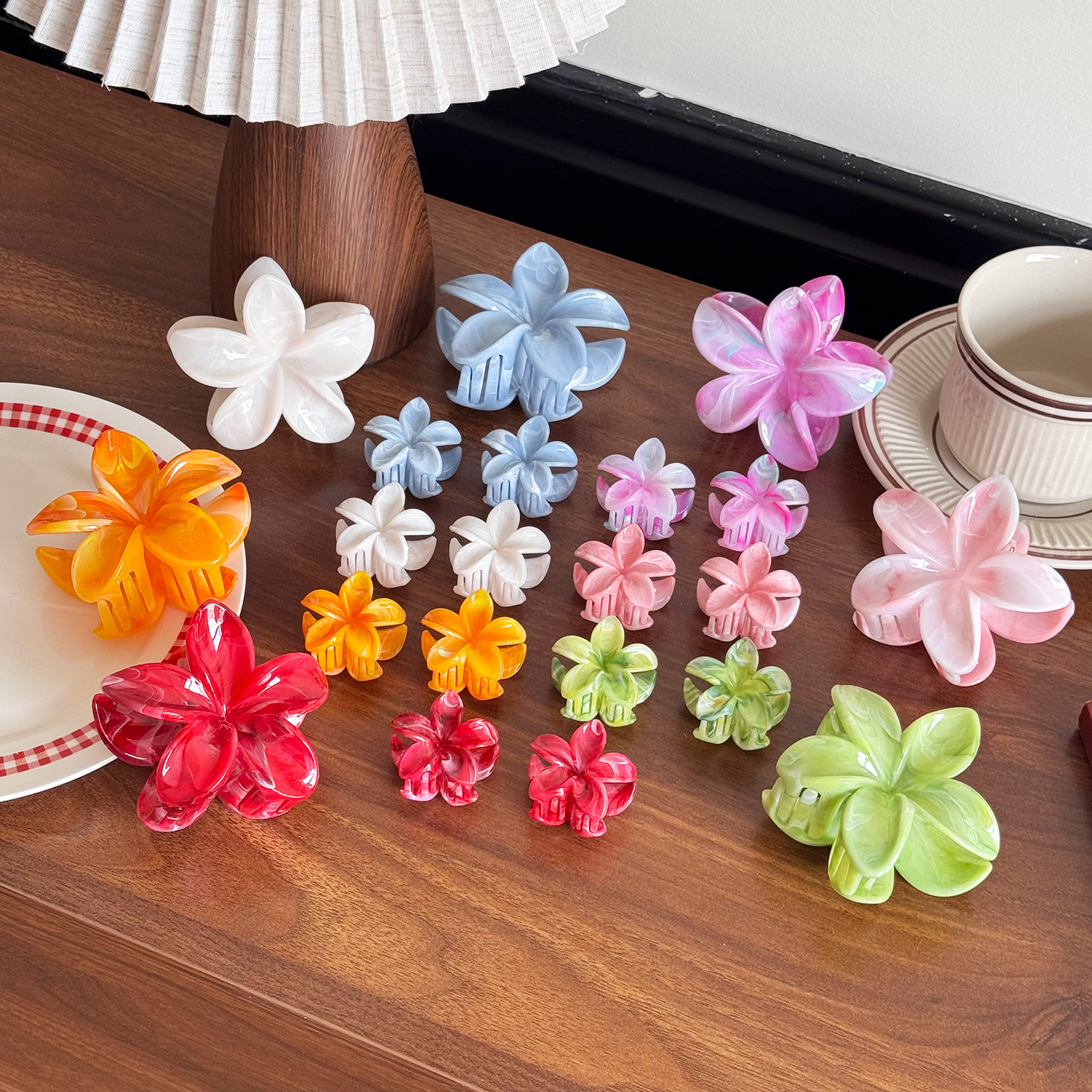 Colorful flower hair clip