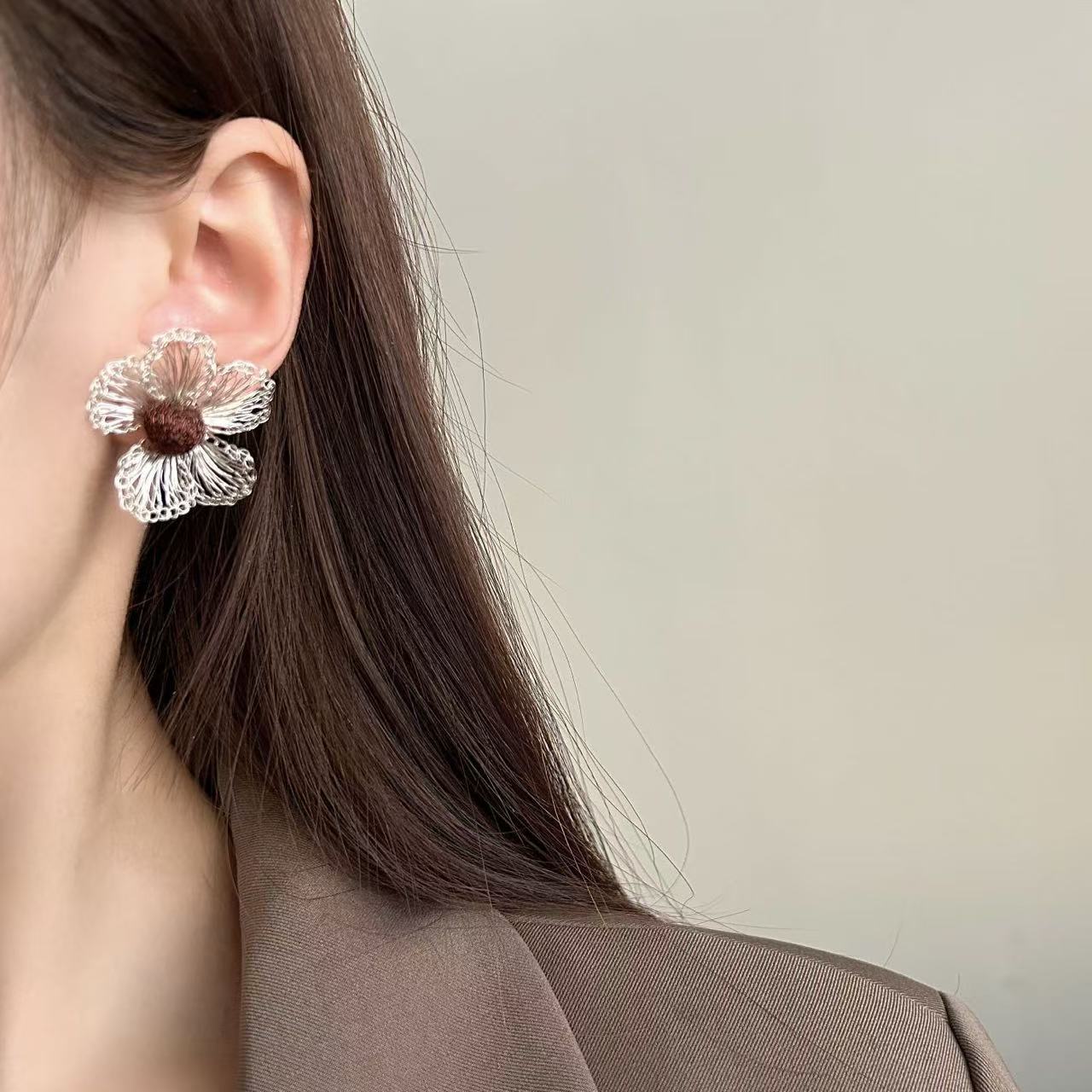 Hand-woven Flower Earrings