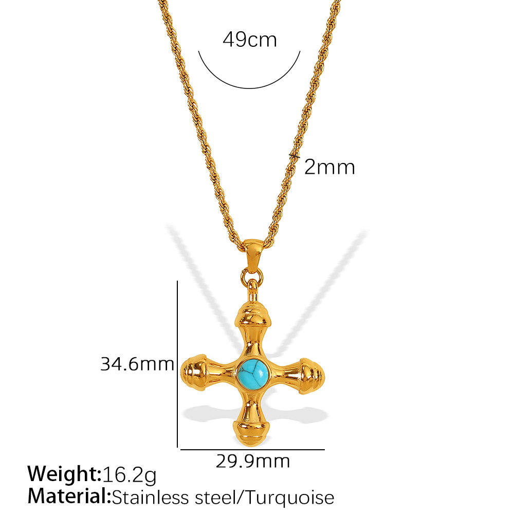 Tiger's Eye Cross Necklace