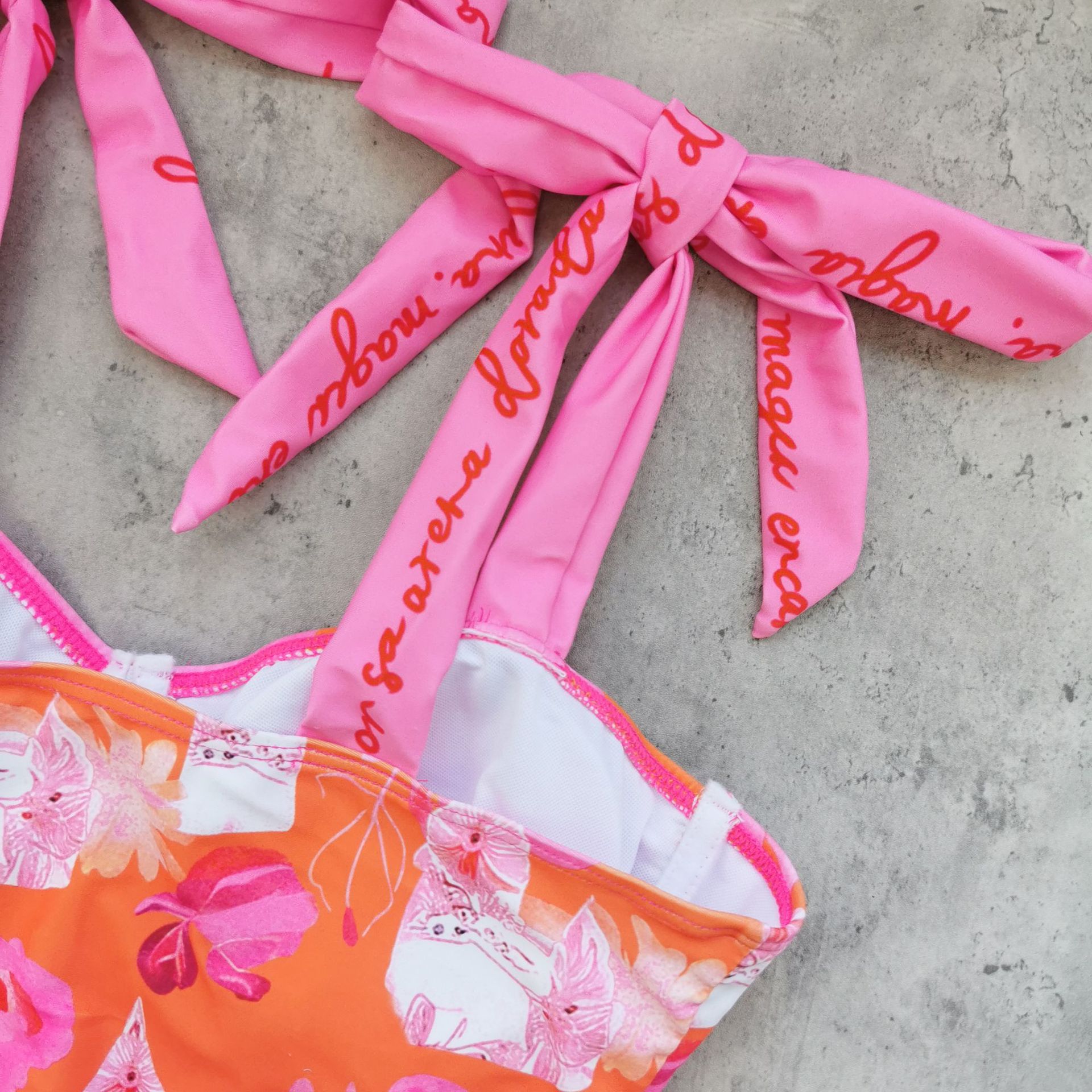 Bowknot Decor Printed Swimsuit Set(s)