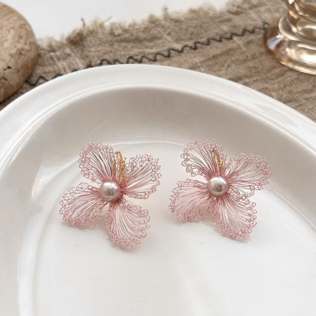 Hand-woven Flower Earrings