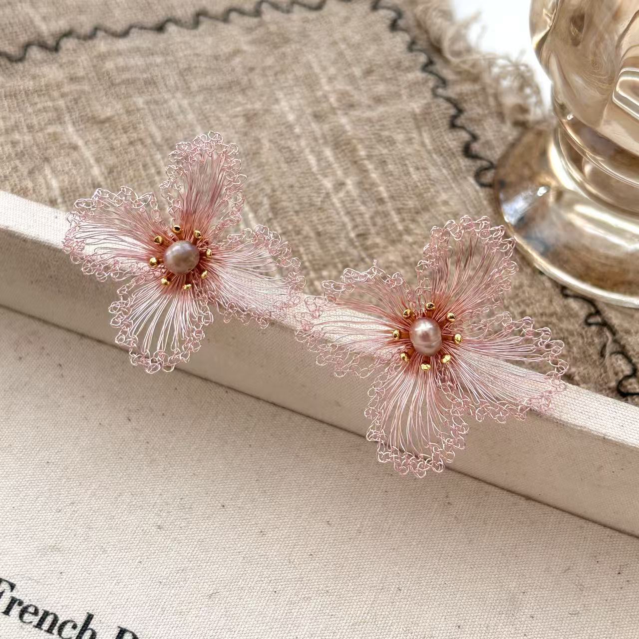 Hand-woven Flower Earrings