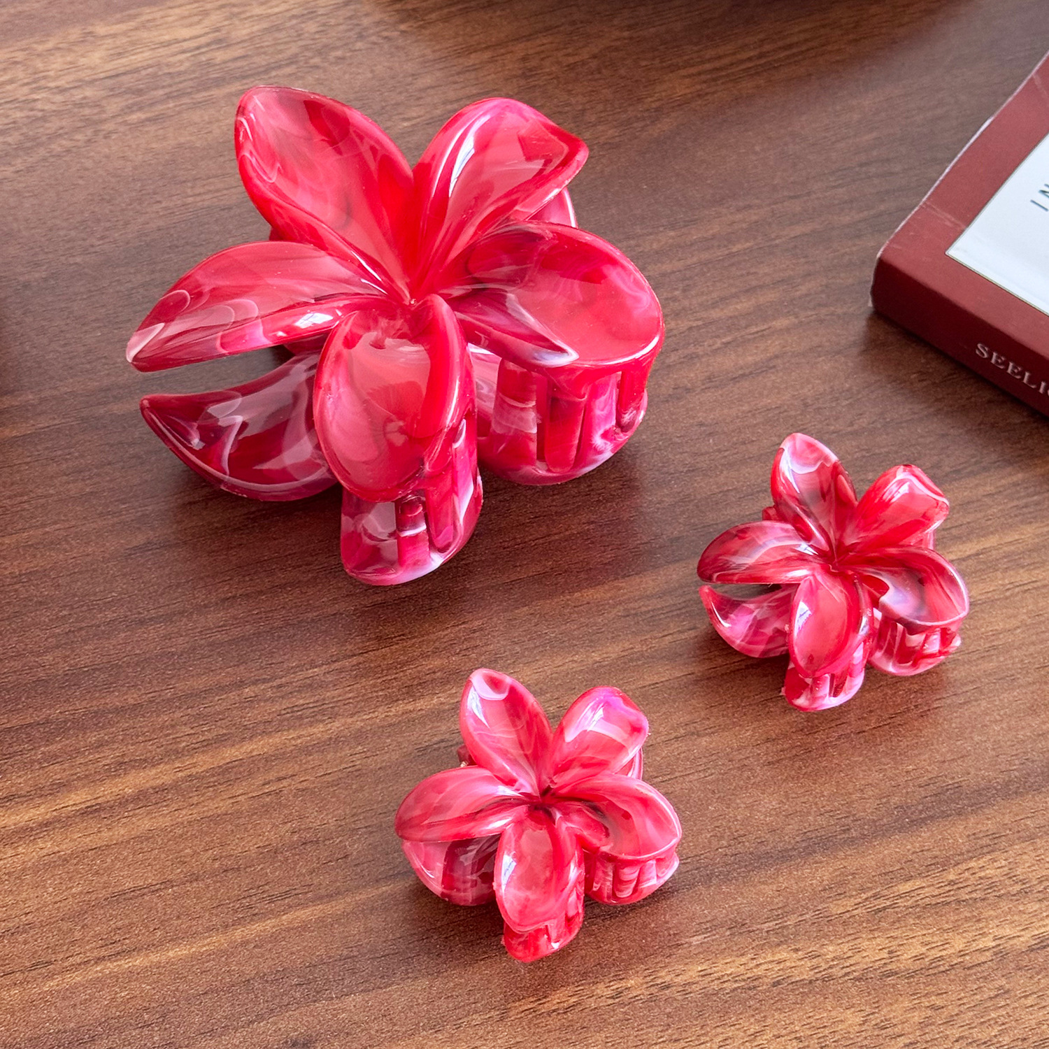 Colorful flower hair clip
