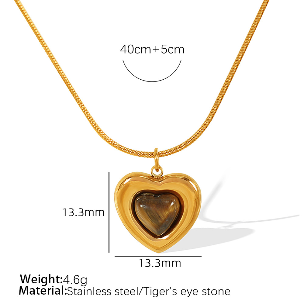 Heart-shaped Tiger Eye Necklace