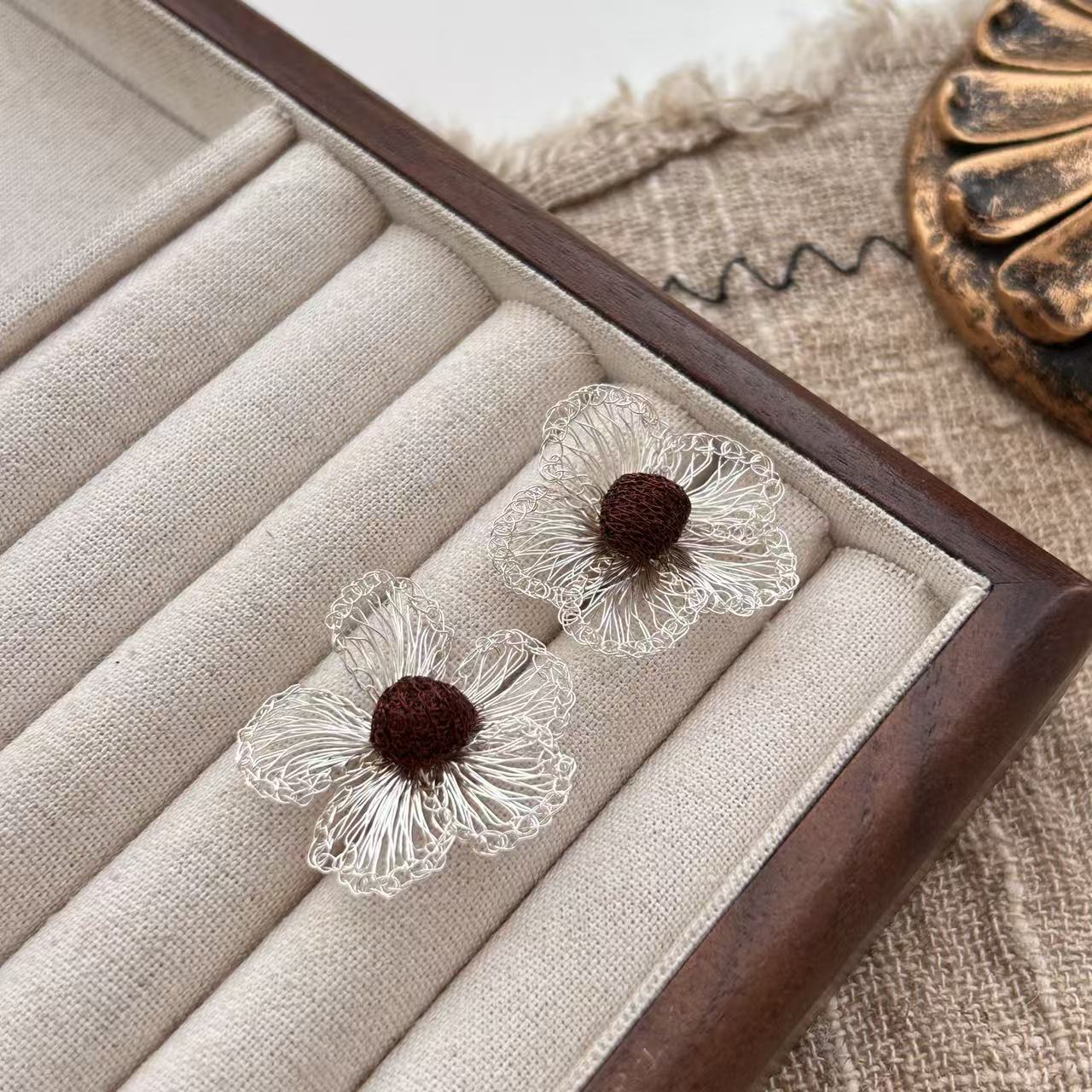 Hand-woven Flower Earrings