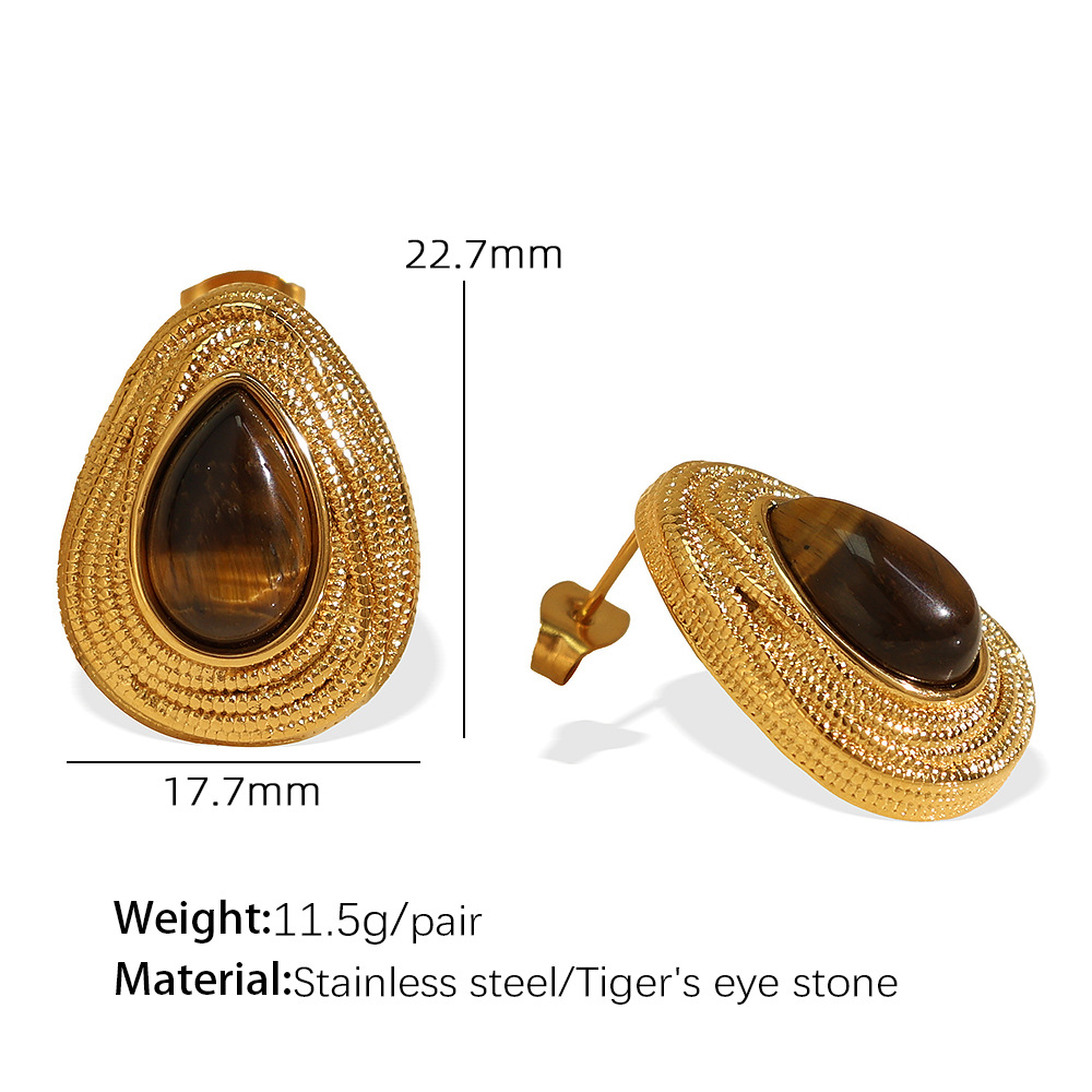 Teardrop-shaped Tiger's Eye Necklace