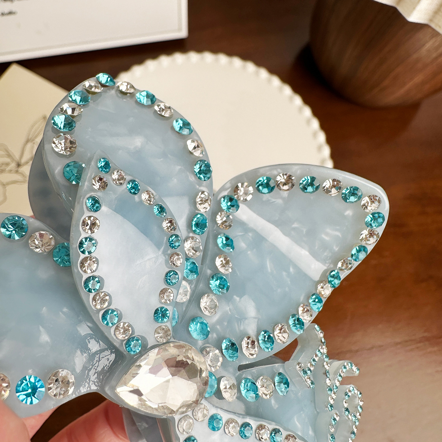 Rhinestone Flower Hair Clip