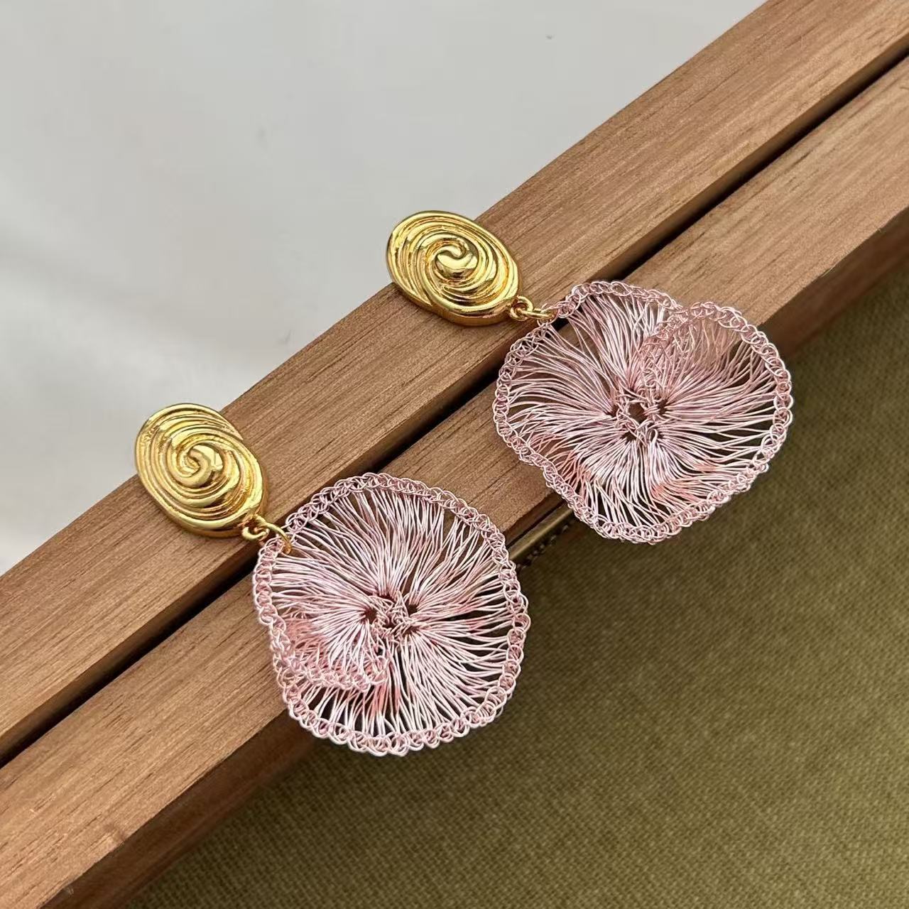 Hand-woven Flower Earrings
