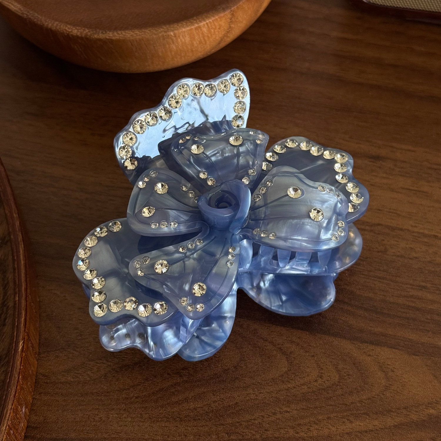 Acetate flower hair clip
