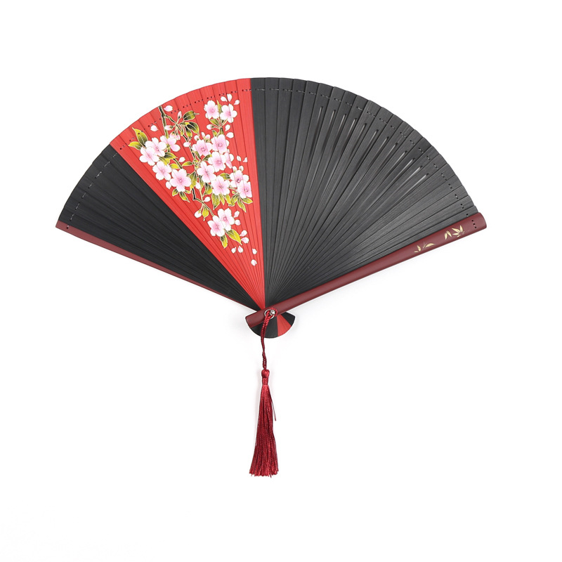 Openwork Bamboo Folding Fan