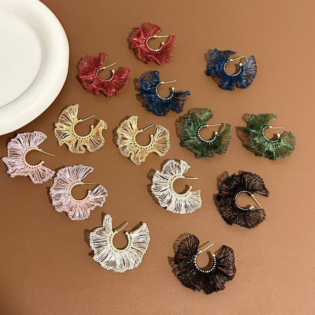 Hand-woven Flower Earrings