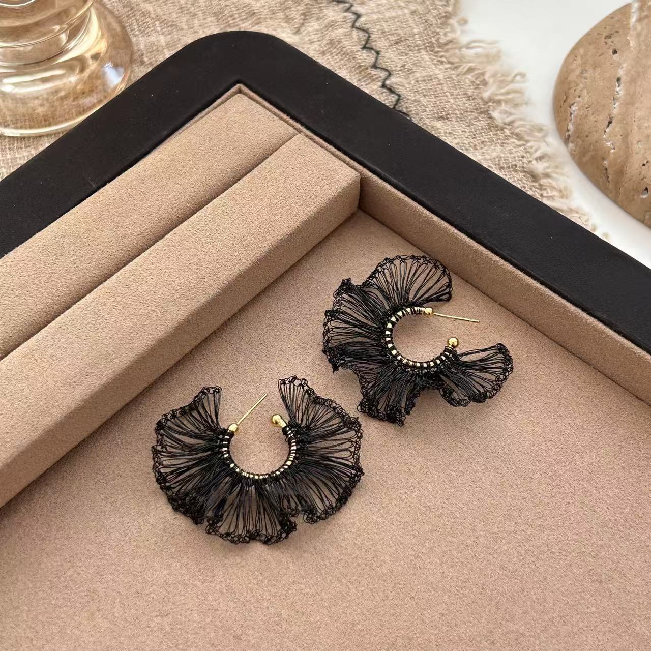 Hand-woven Flower Earrings