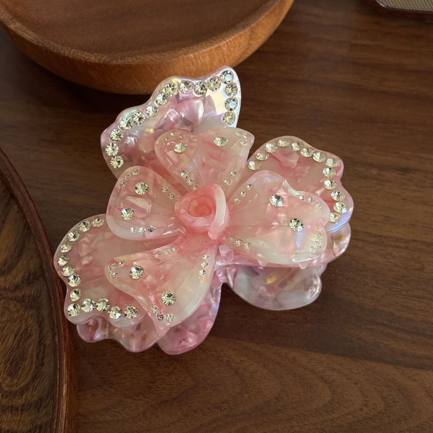 Acetate flower hair clip