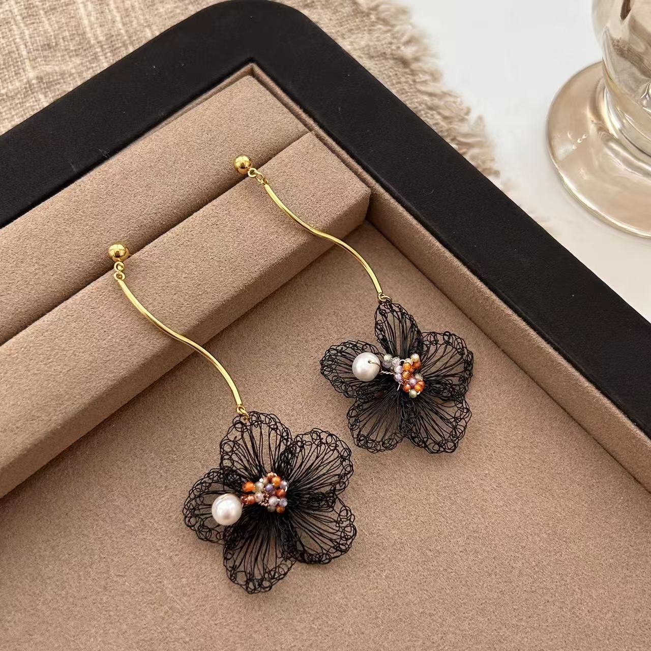 Hand-woven Flower Earrings