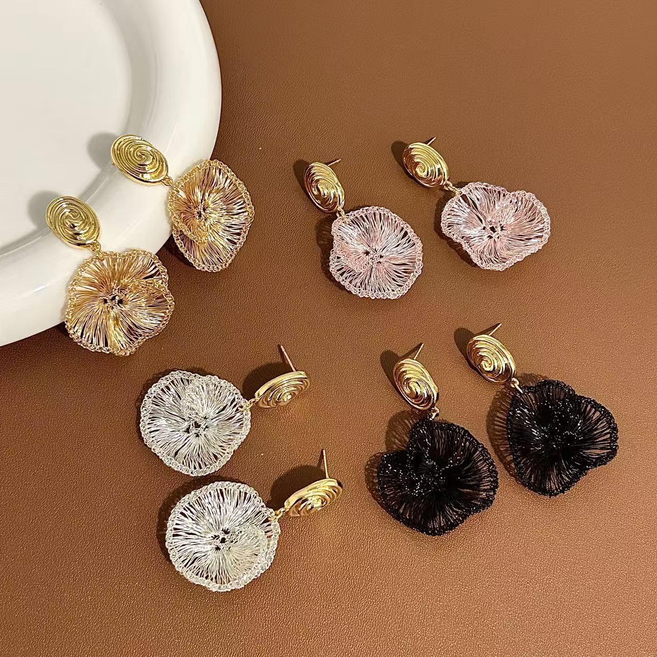 Hand-woven Flower Earrings