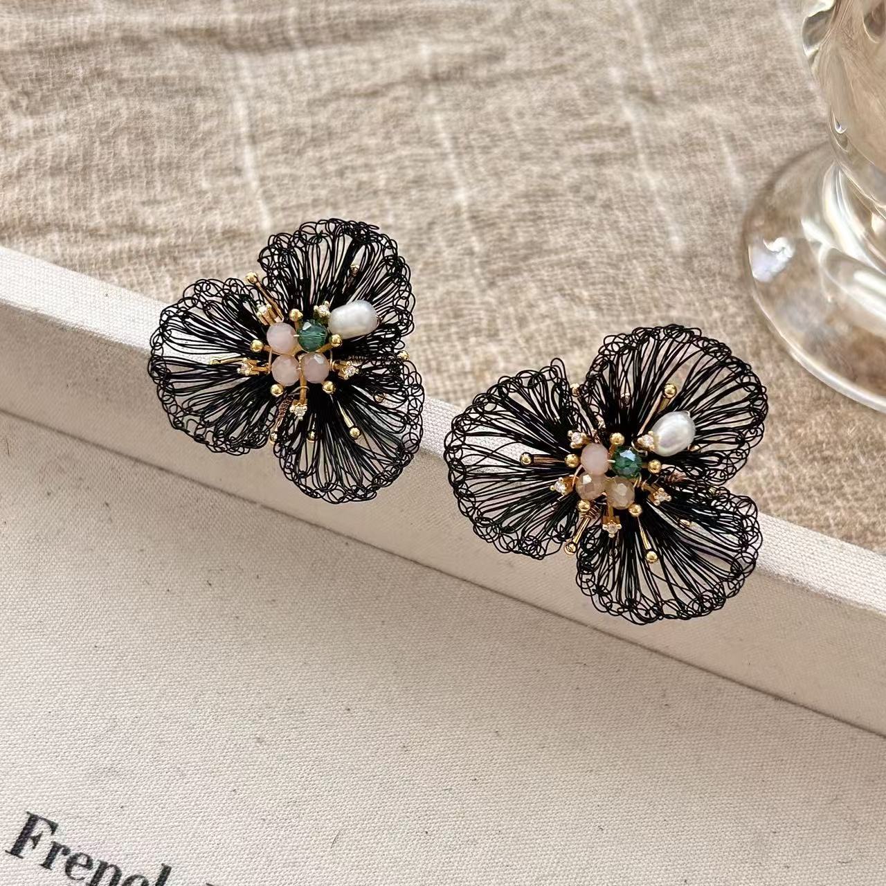 Hand-woven Flower Earrings