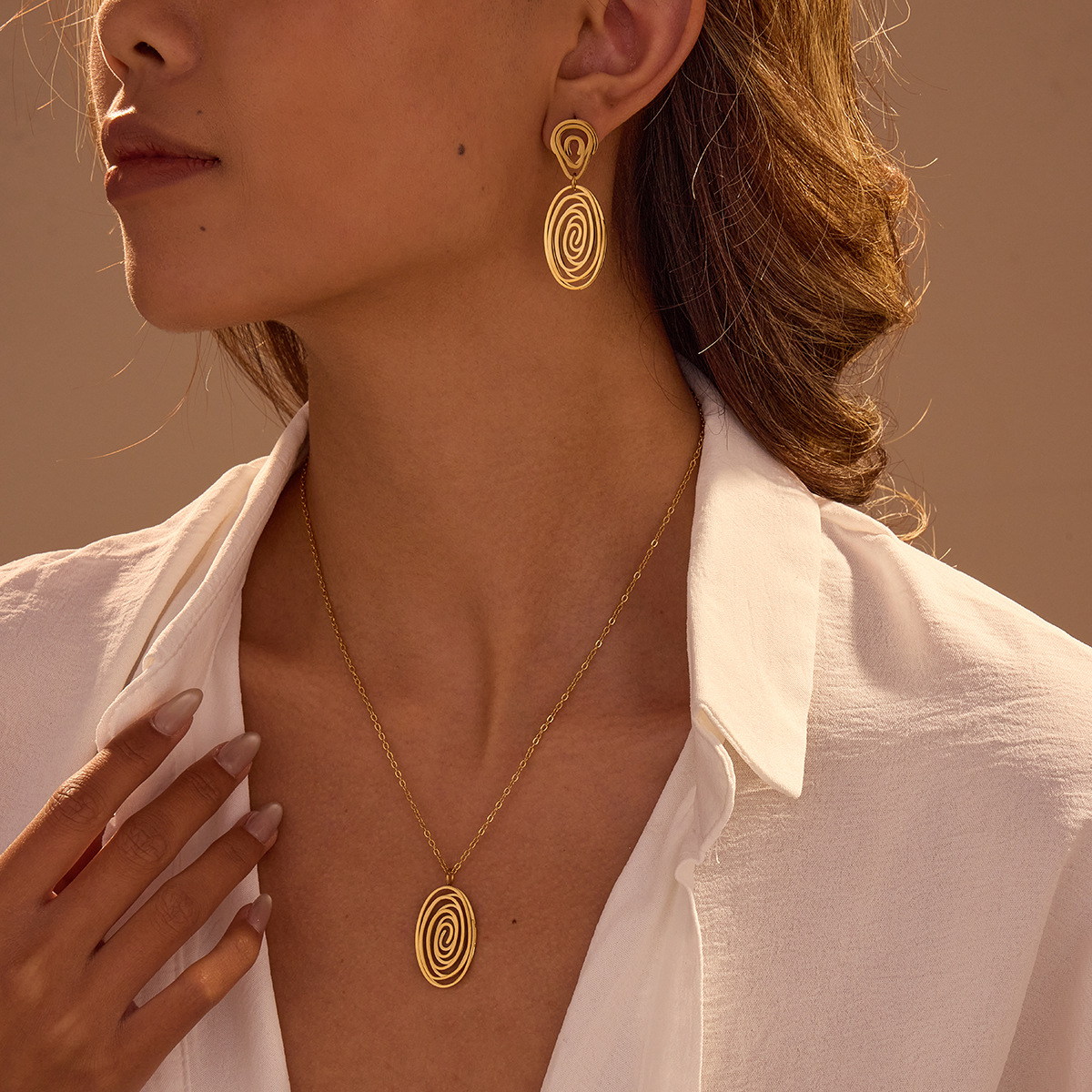 Spiral Pendant Earrings