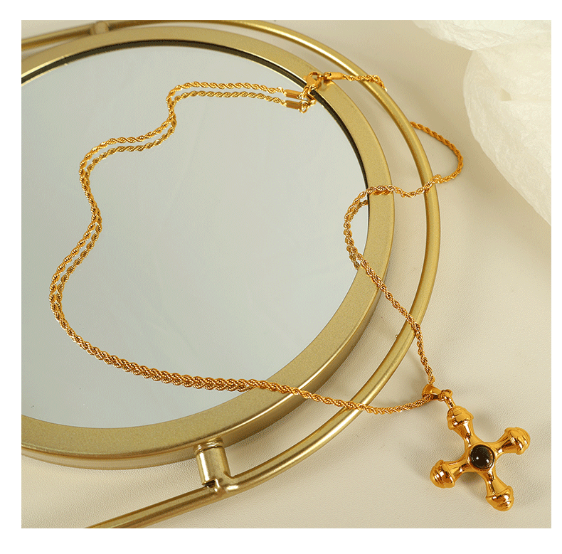 Tiger's Eye Cross Necklace