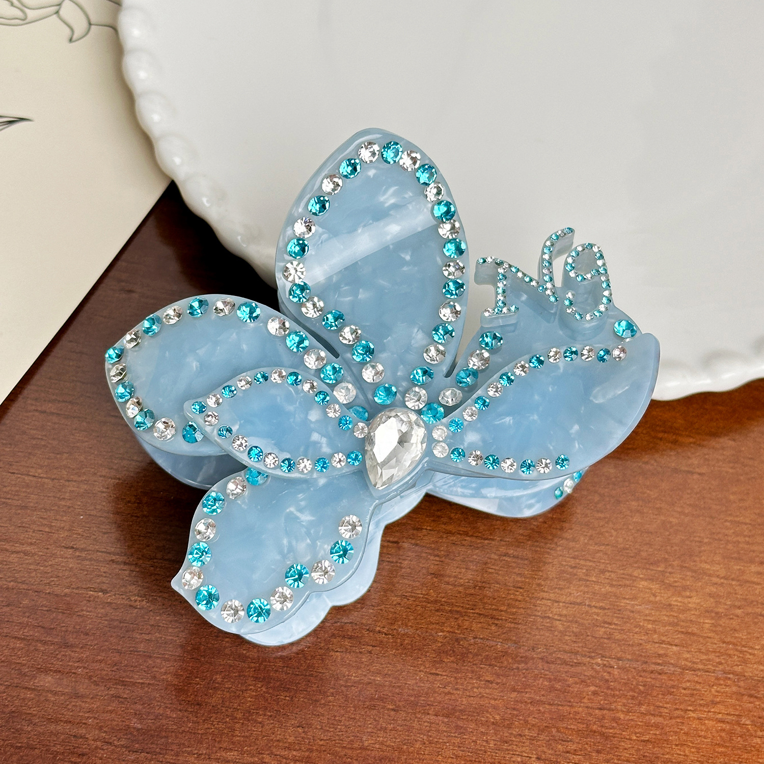 Rhinestone Flower Hair Clip