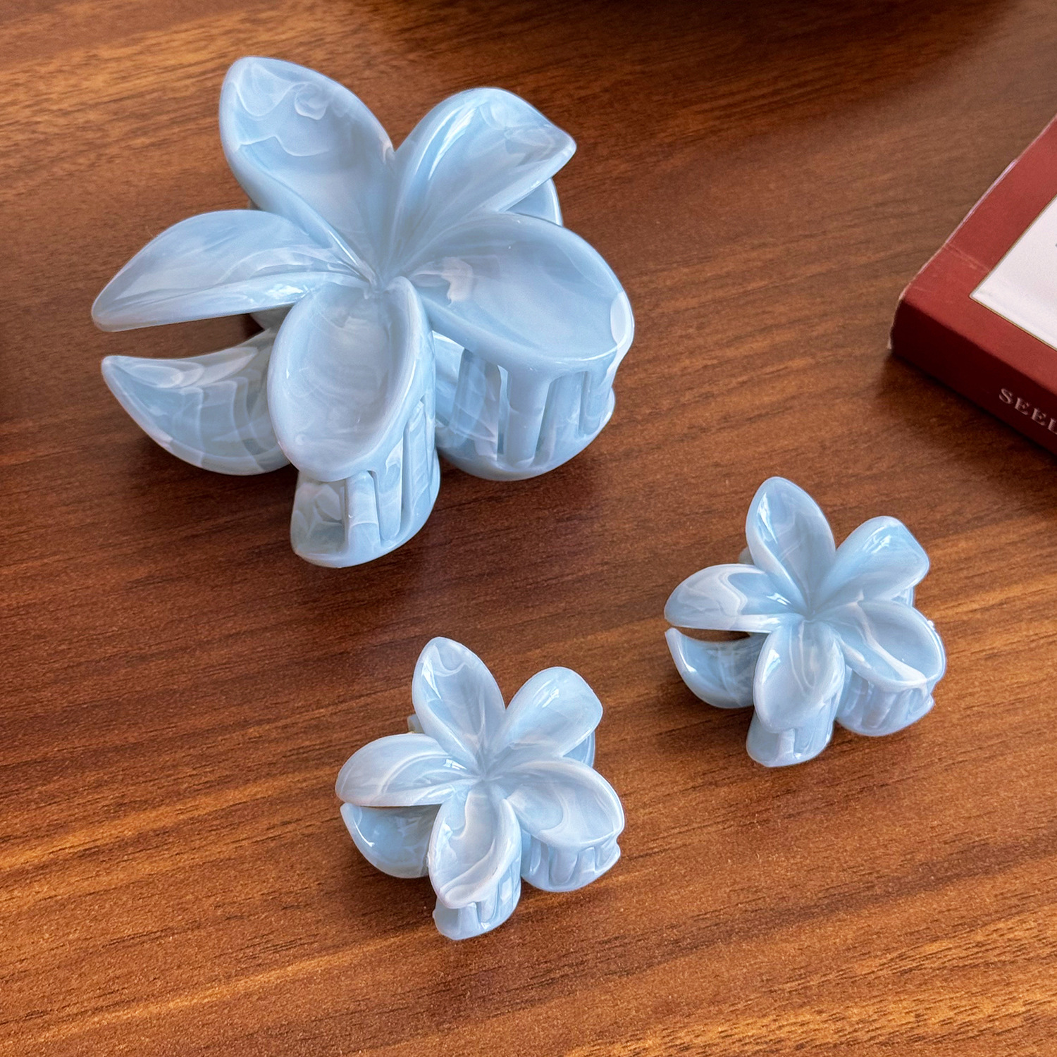 Colorful flower hair clip