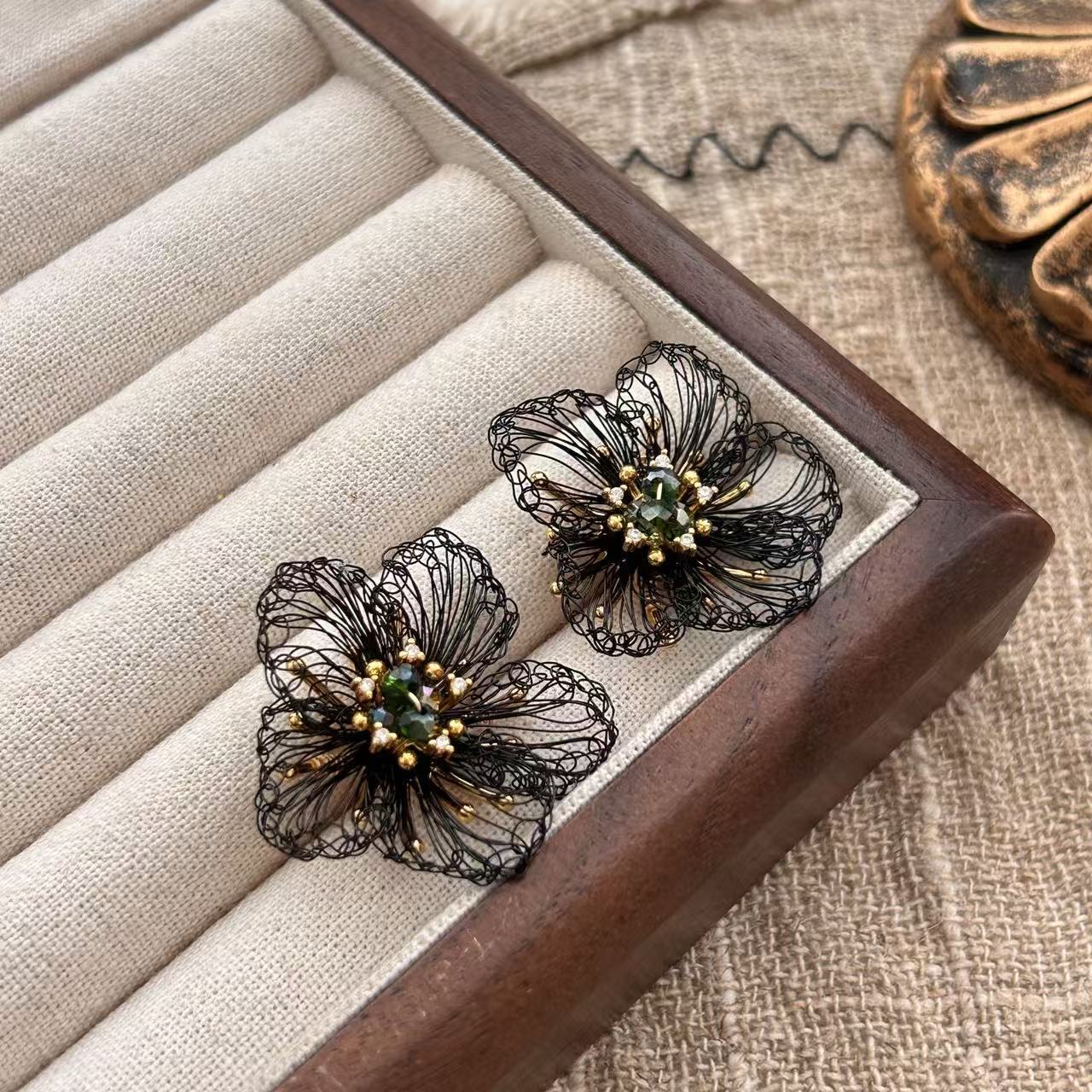 Hand-woven Flower Earrings