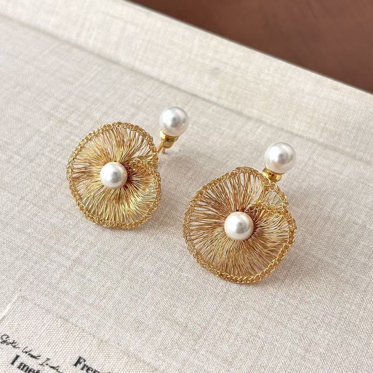 Hand-woven Flower Earrings