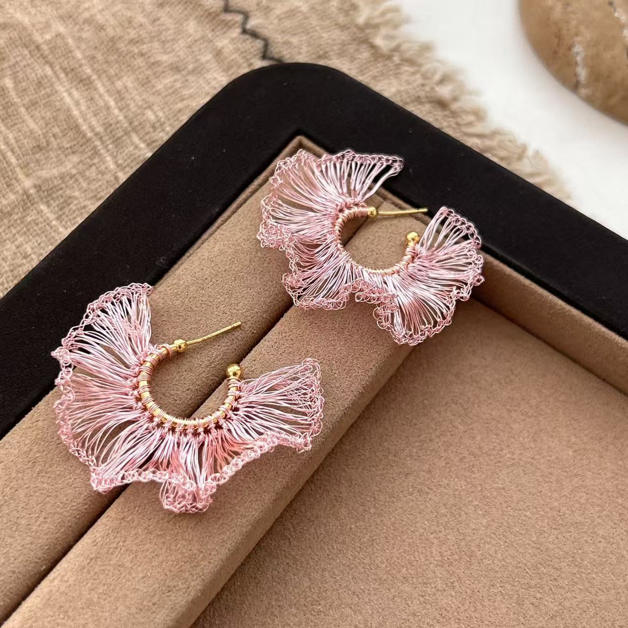 Hand-woven Flower Earrings