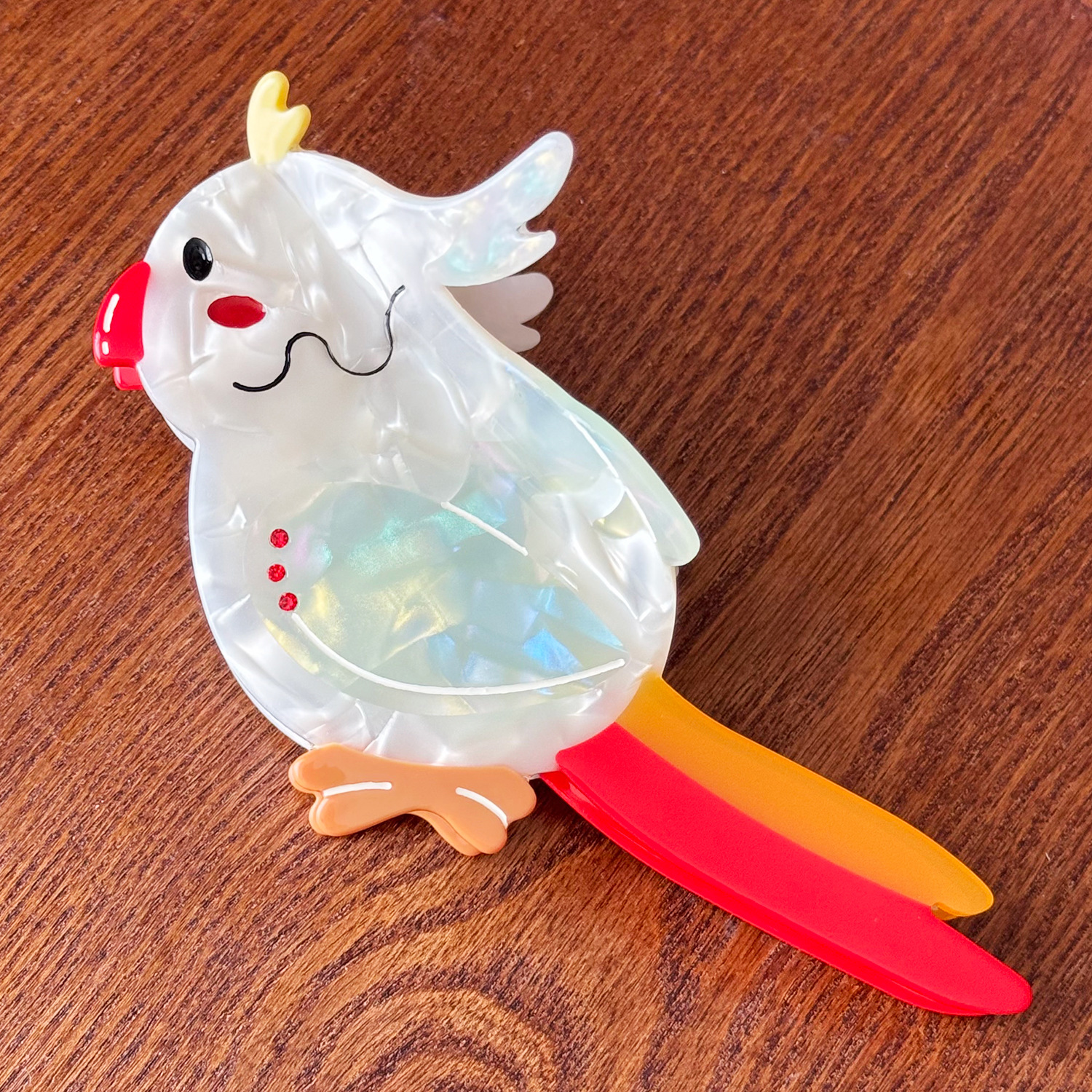 Little bird-shaped acetate hair clip