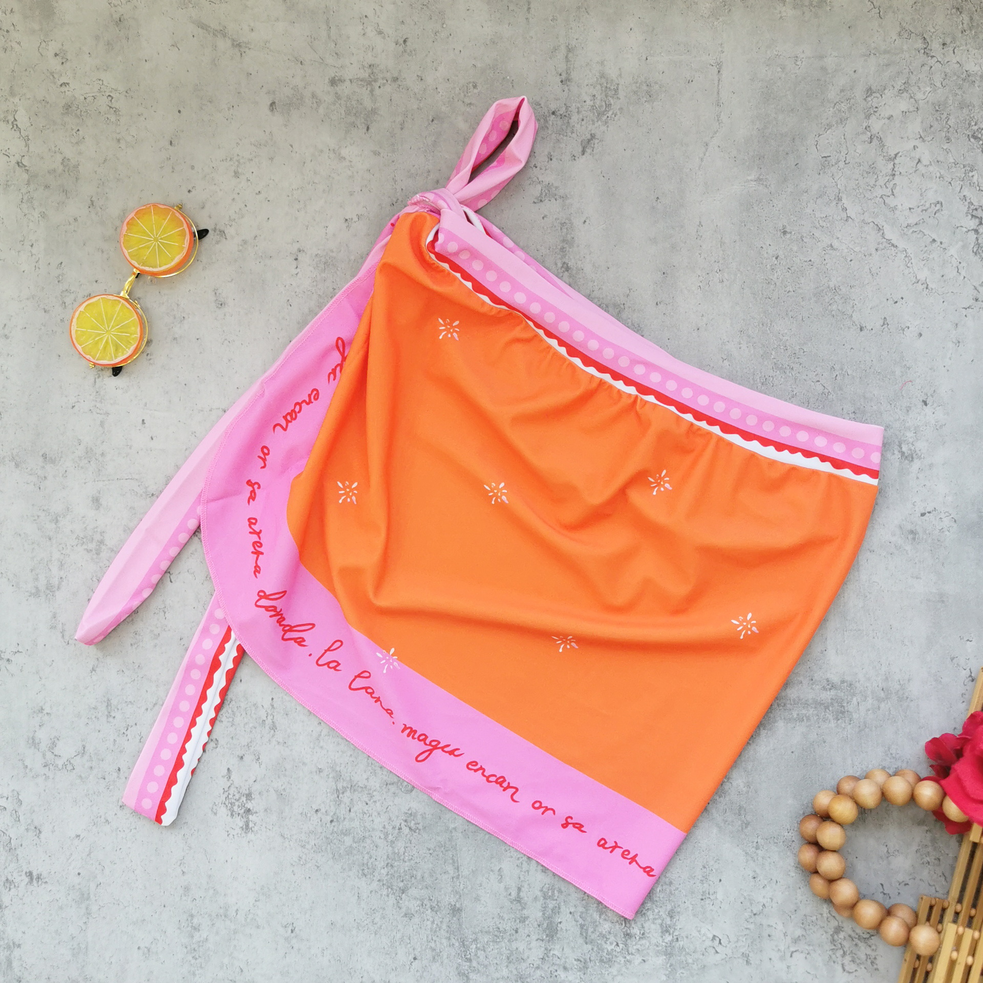 Bowknot Decor Printed Swimsuit Set(s)