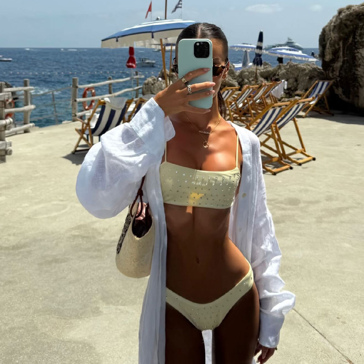 Strapless Rhinestone Bikini