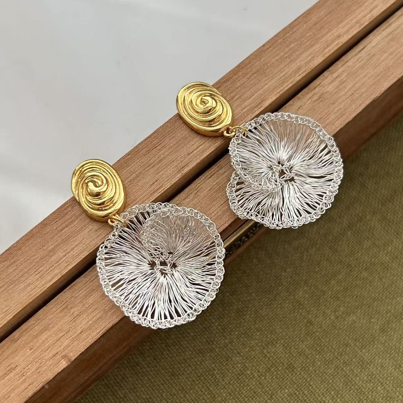 Hand-woven Flower Earrings