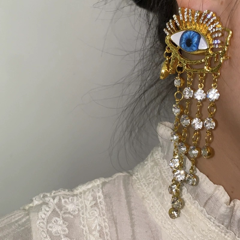 Evil Eye Tassel Earrings