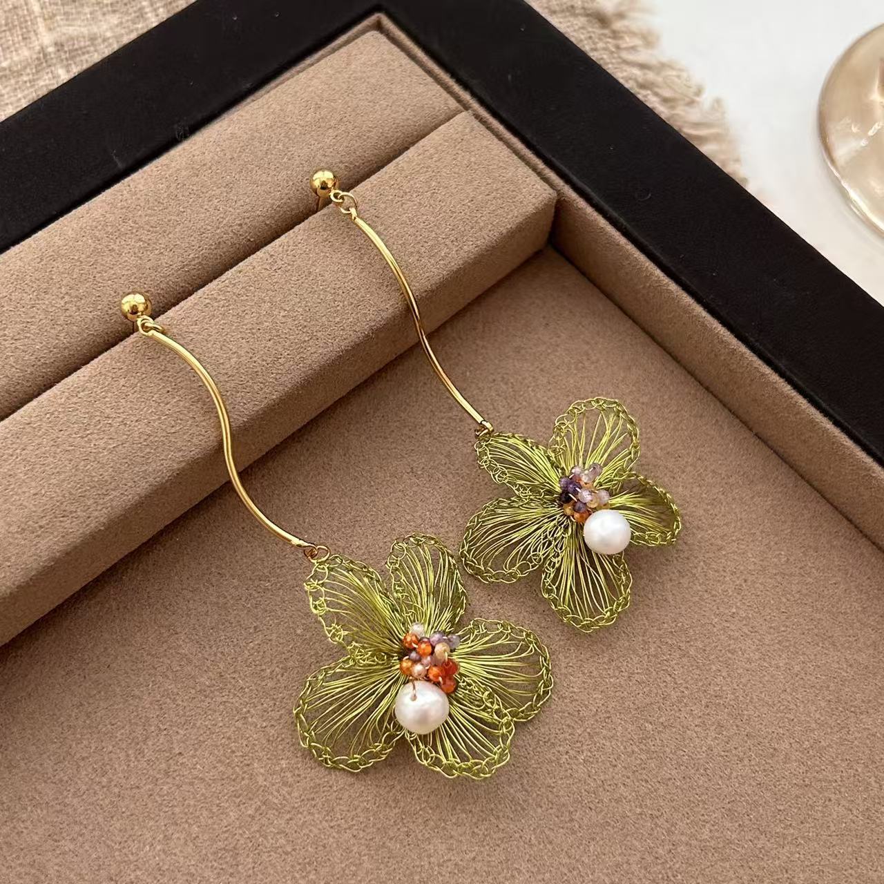 Hand-woven Flower Earrings